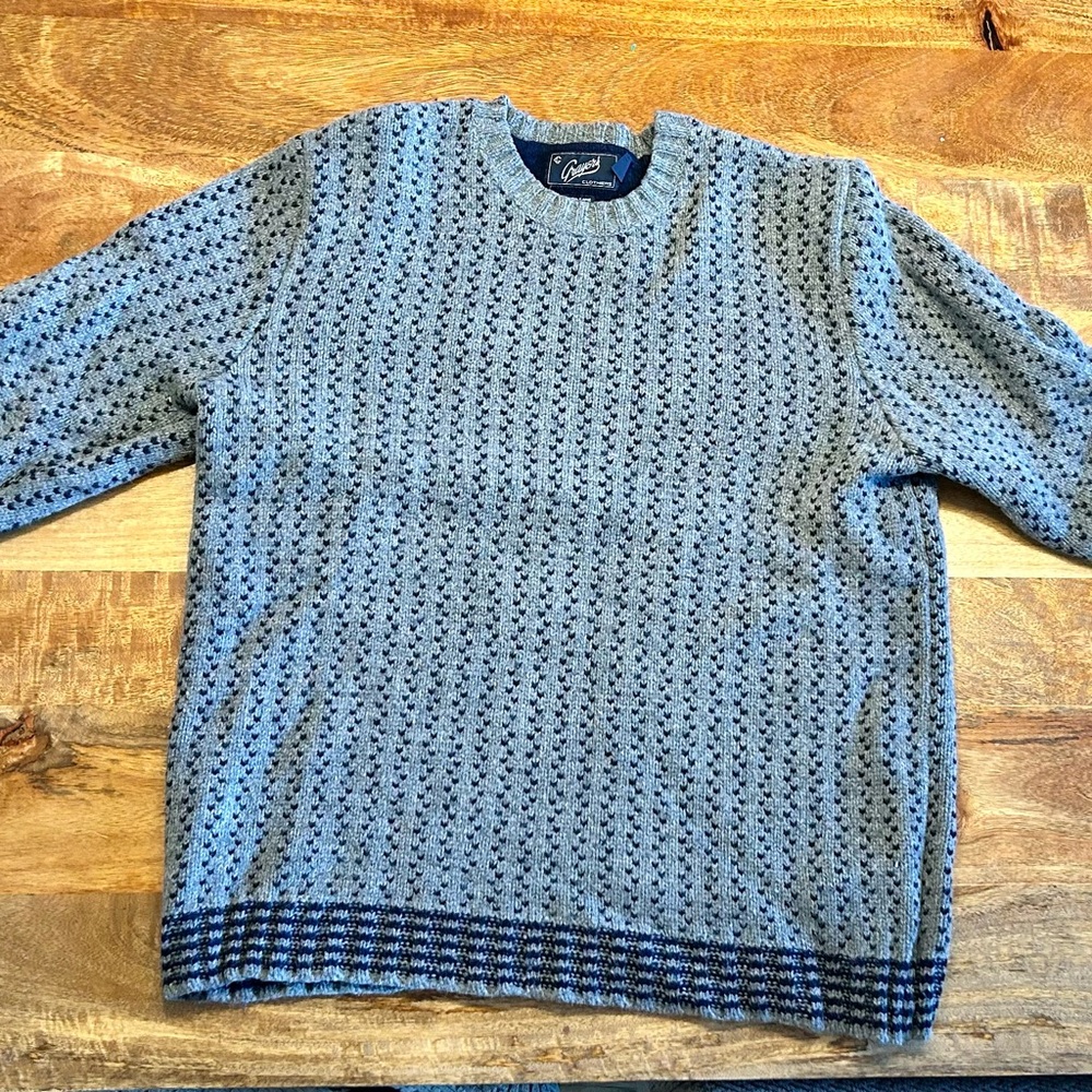 Grayers Light Blue Textured Crewneck Sweater